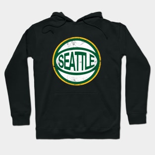 Seattle Retro Ball - White Hoodie